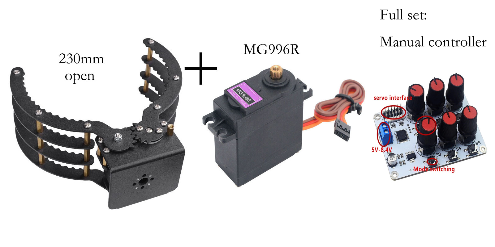 230mm Opening Mechanical Claw  - Programmable Robotic Arm Kit Arduino review and price