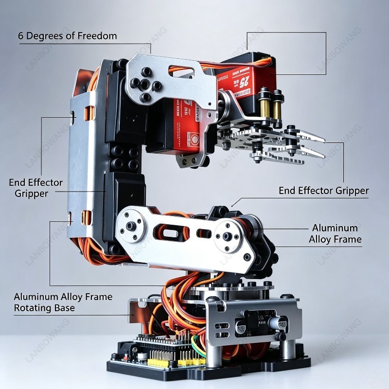 6 DOF Metal Mechanical Arm, Al - Programmable Robotic Arm Kit Arduino review and price