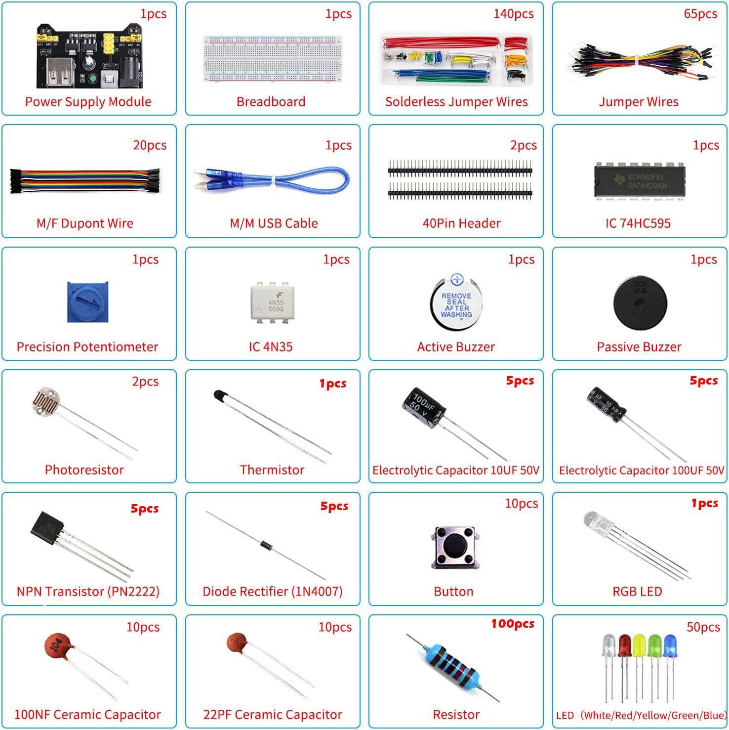 Electronics Starter Kit w/Powe - Breadboard Jumper Wires Power Supply Kit review and price