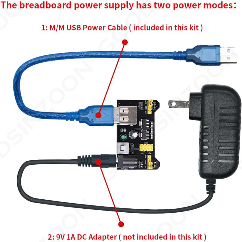 Electronics Starter Kit w/Powe - Breadboard Jumper Wires Power Supply Kit review and price