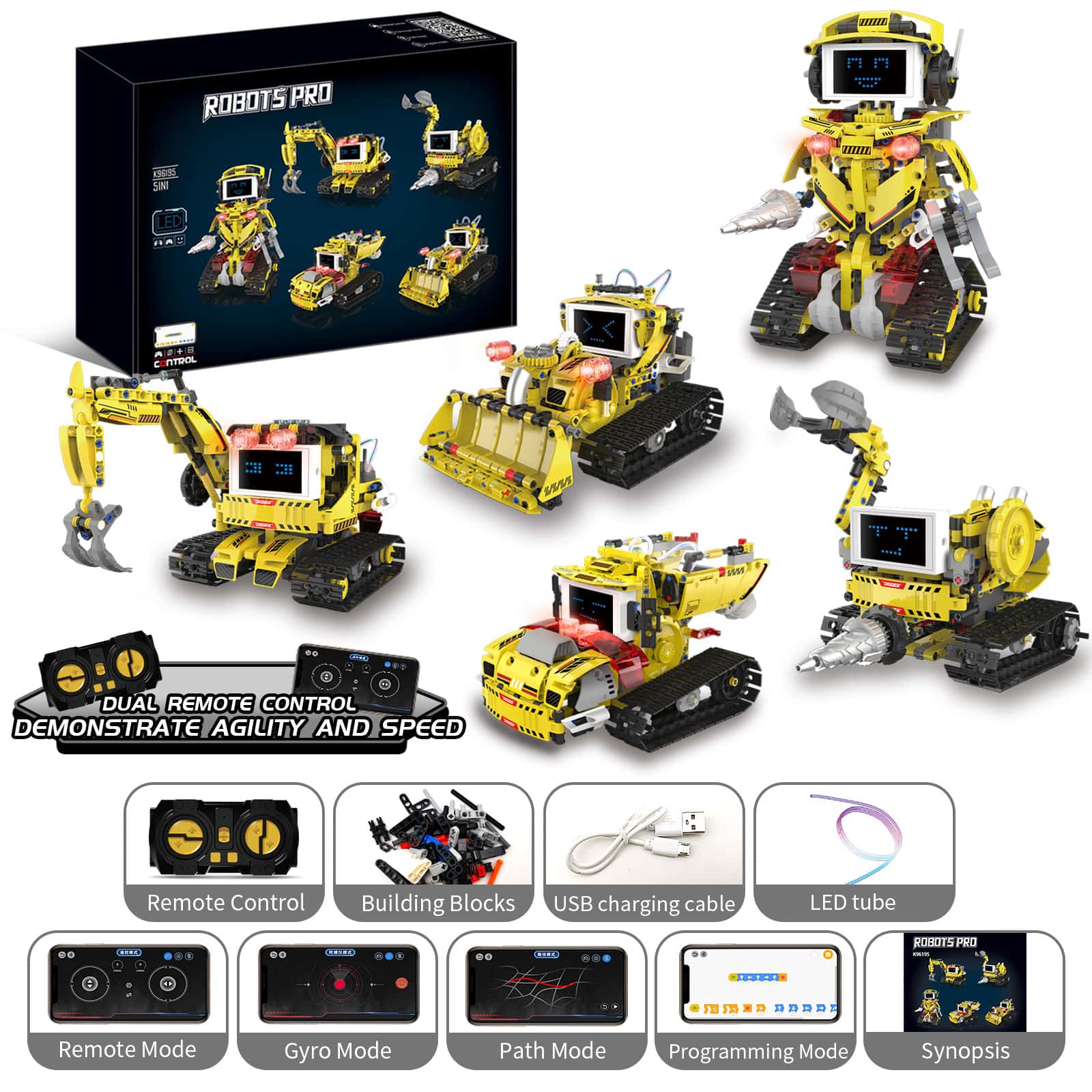 660PCS 5‑in‑1 Engineering Robo - Stem Robot Building Kit Coding review and price