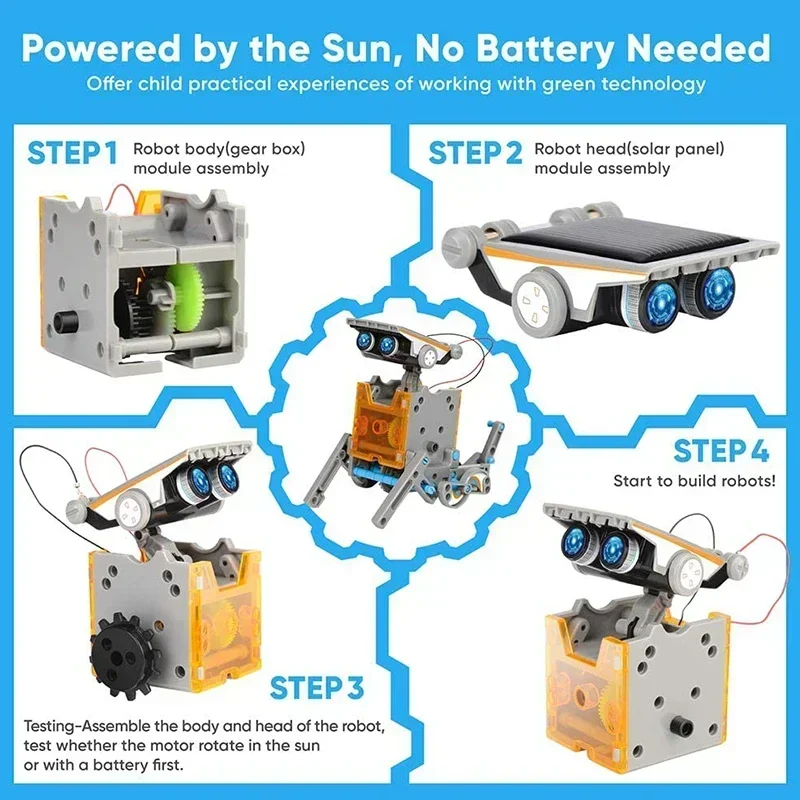 Solar Robot Kits High-Tech Sci - Solar Powered Robot Kit 14 In 1 review and price