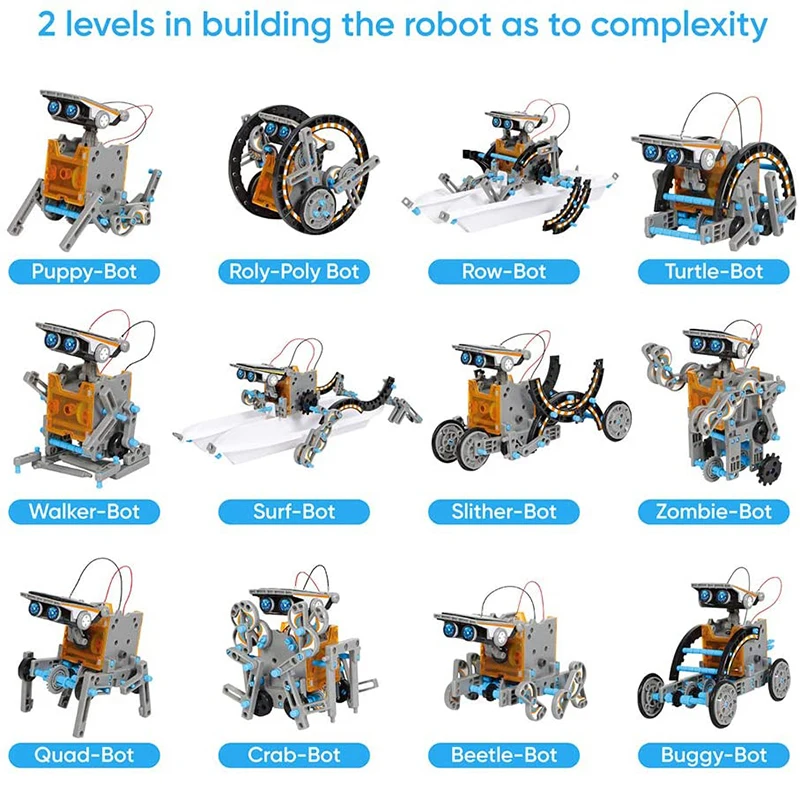 STEM Solar Robot Kits High-Tec - Solar Powered Robot Kit 14 In 1 review and price